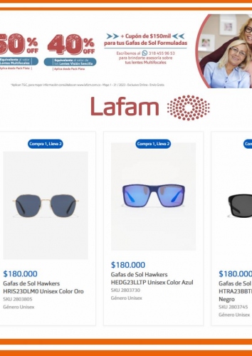 Lafam Cupón de $150.000 para Gafas de Sol